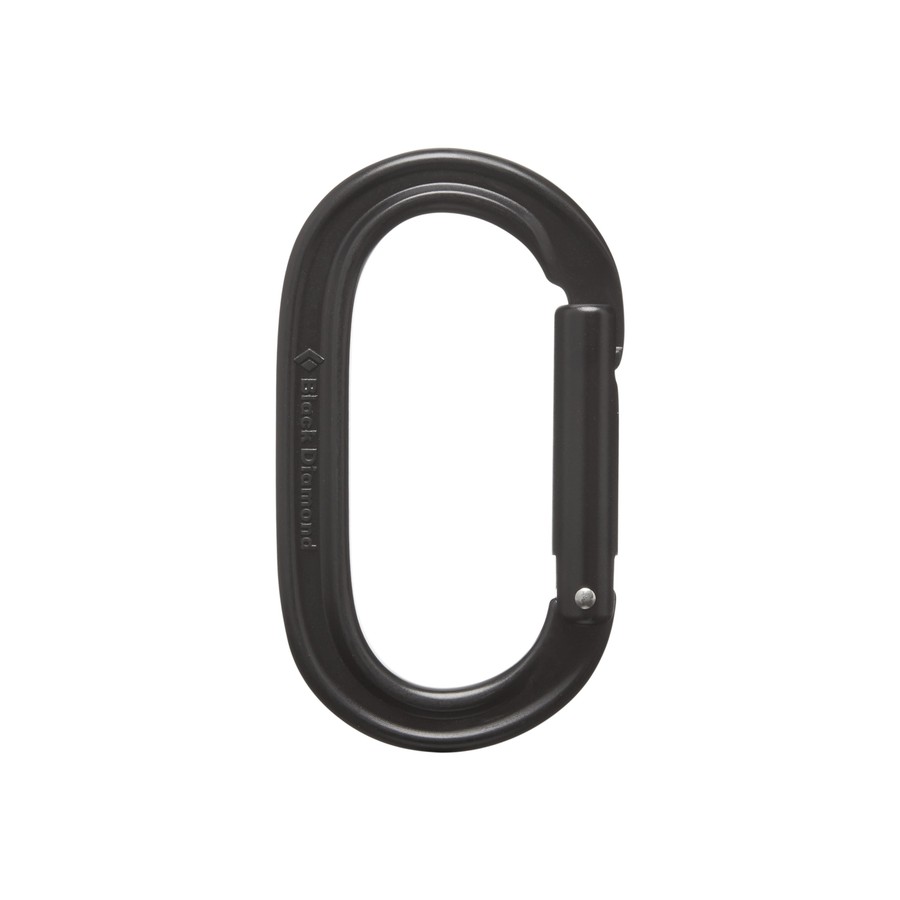 Black Diamond Oval Keylock Carabiner, Black (set of 3)