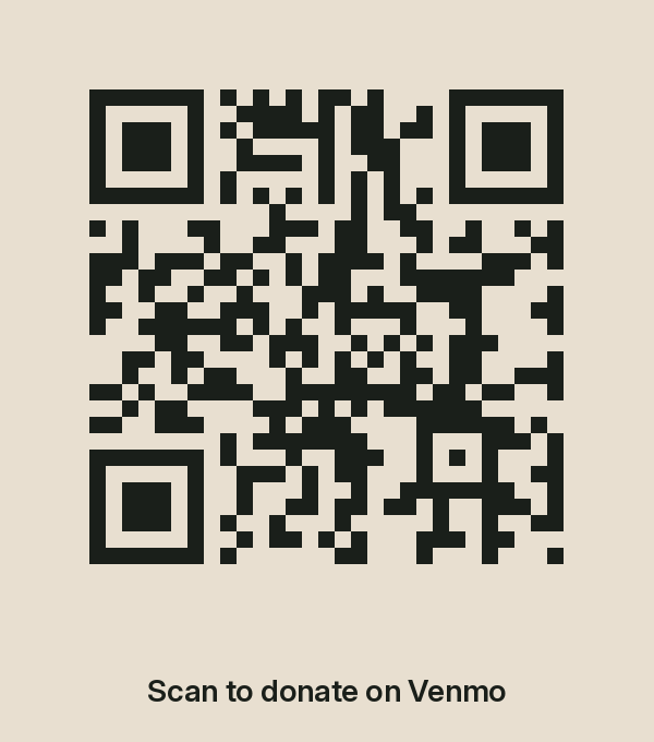 QR code that opens the Based Adventures Venmo page to donate